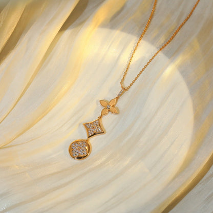 [valéa jewellery]STAR AND SUN DIAMOND PINK GOLD NECKLACE