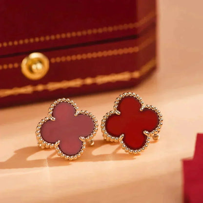 [Valéa jewellery]CLOVER MEDIUM 1 MOTIFS CARNELIAN  EARRINGS