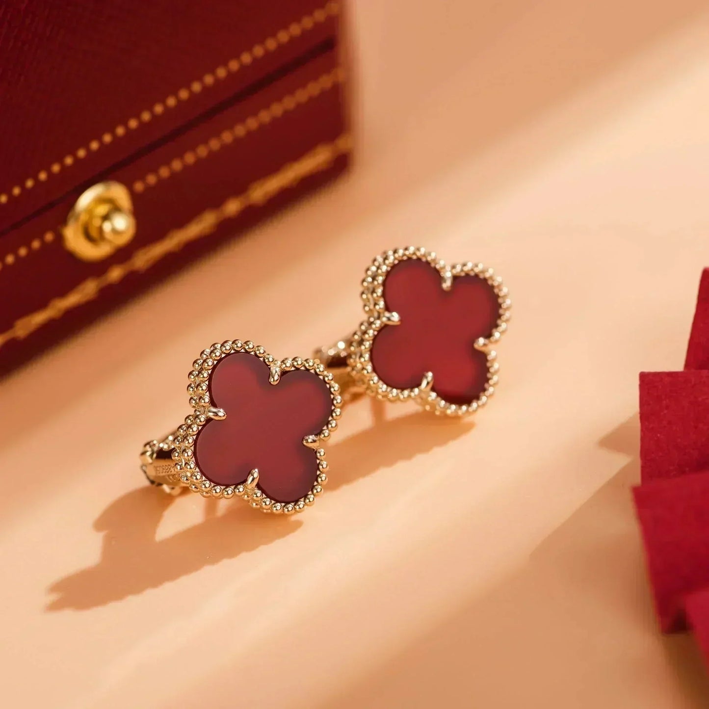 [Valéa jewellery]CLOVER MEDIUM 1 MOTIFS CARNELIAN  EARRINGS