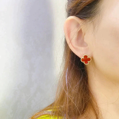 [Valéa jewellery]CLOVER MEDIUM 1 MOTIFS CARNELIAN  EARRINGS