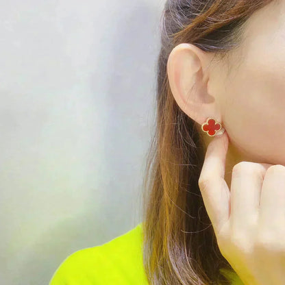 [Valéa jewellery]CLOVER MEDIUM 1 MOTIFS CARNELIAN  EARRINGS