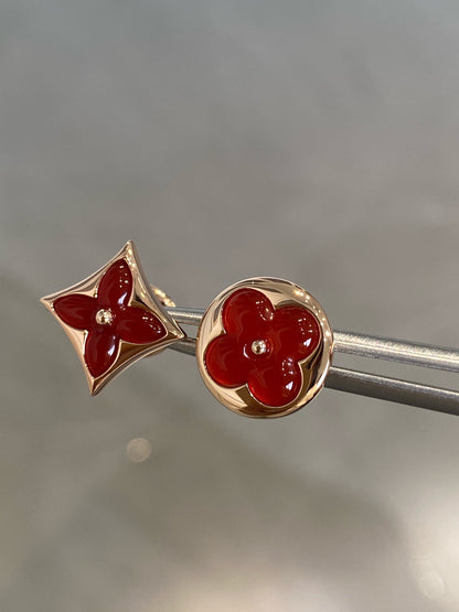 [valéa jewellery]STAR AND SUN PINK GOLD CARNELIAN STUD EARRINGS