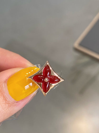 [valéa jewellery]STAR AND SUN PINK GOLD CARNELIAN STUD EARRINGS