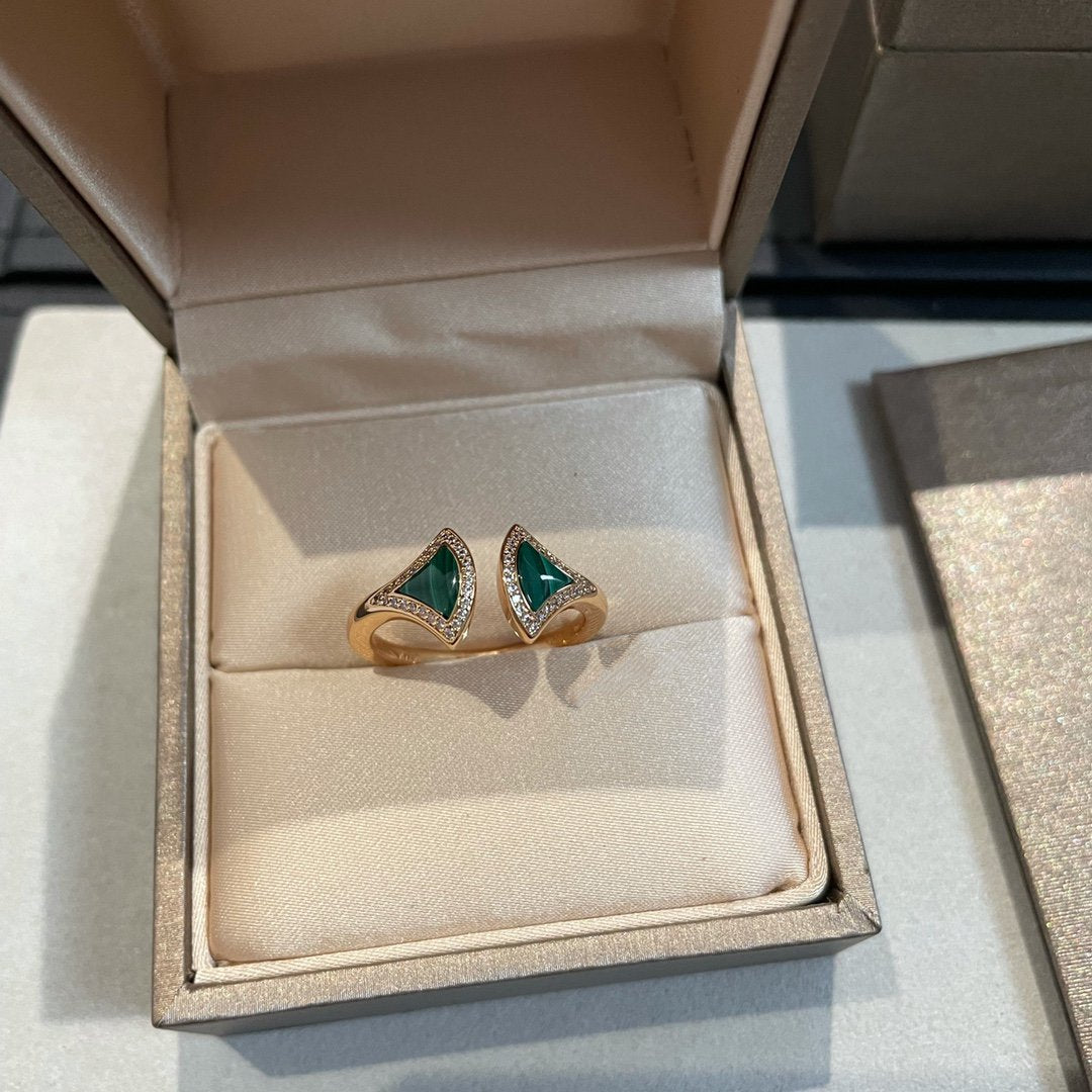 [Valéa jewellery]DREAM MALACHITE DIAMOND OPEN RING