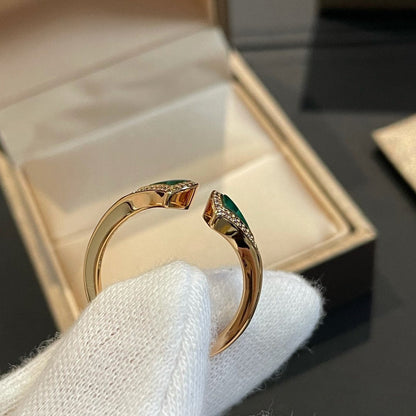 [Valéa jewellery]DREAM MALACHITE DIAMOND OPEN RING