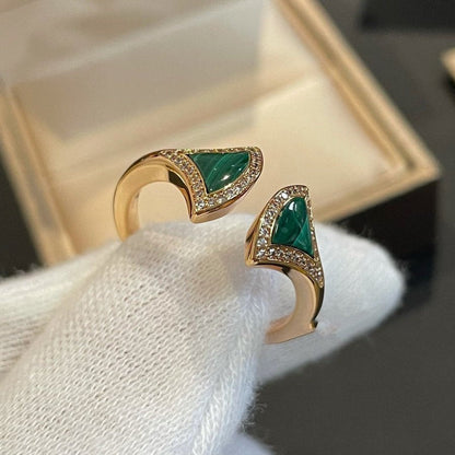 [Valéa jewellery]DREAM MALACHITE DIAMOND OPEN RING