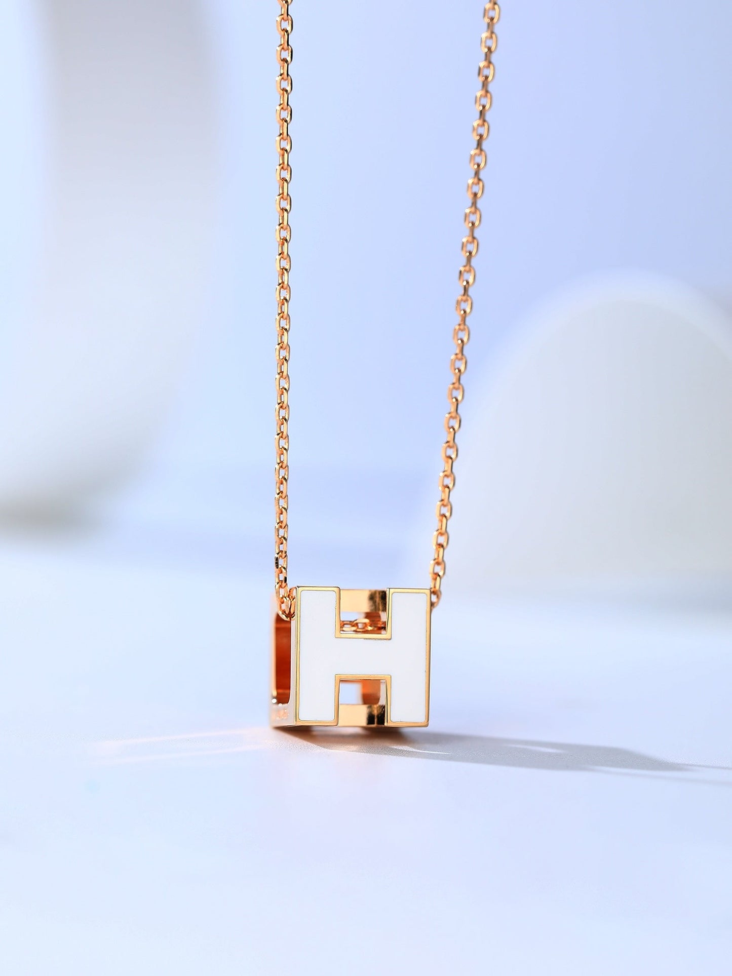 [Valéa jewellery]H CAGE PINK GOLD NECKLACE