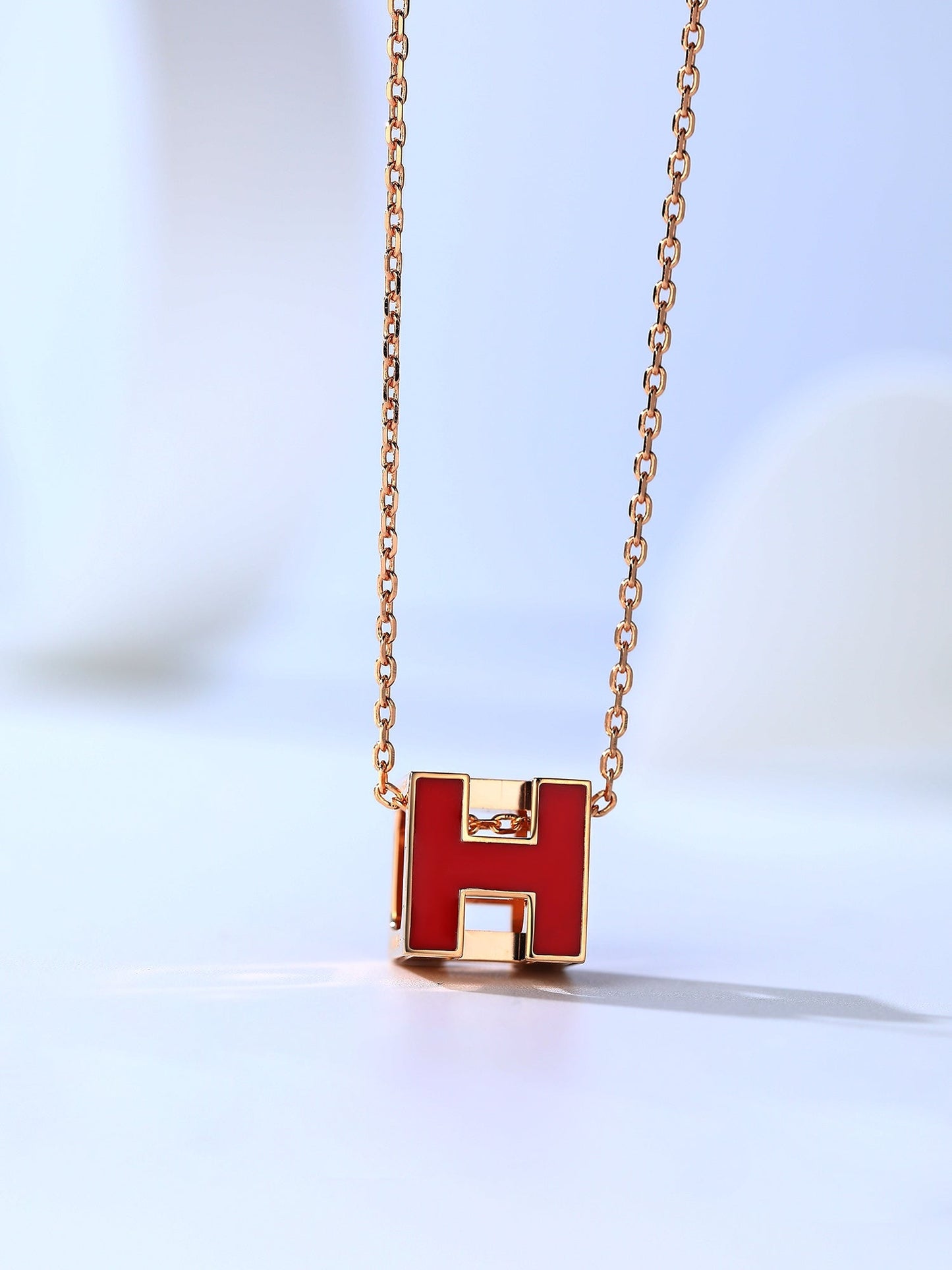 [Valéa jewellery]H CAGE PINK GOLD NECKLACE