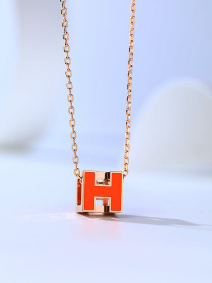 [Valéa jewellery]H CAGE PINK GOLD NECKLACE