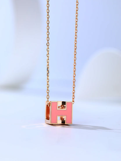 [Valéa jewellery]H CAGE PINK GOLD NECKLACE