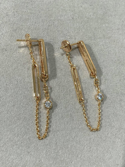 [Valéa jewellery]CHAINE CHAOS DIAMOND DROP EARRINGS