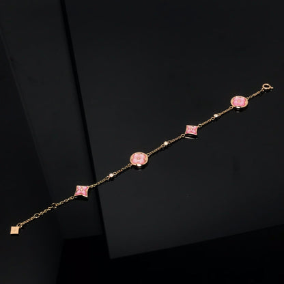 [valéa jewellery]STAR AND SUN 4 MOTIF PINK MOP PINK GOLD BRACELET