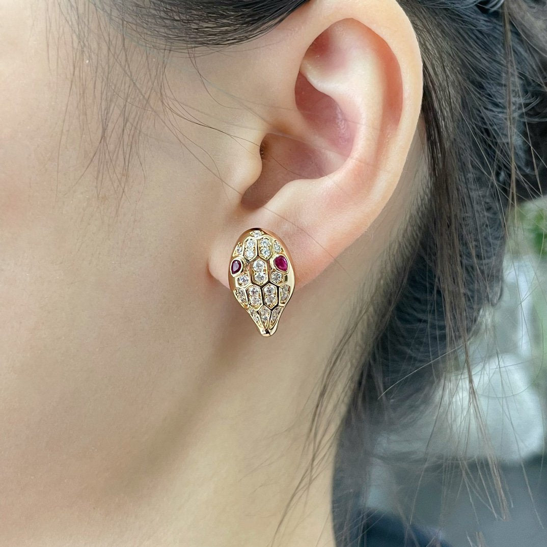 [Valéa jewellery]SERPENT DIAMOND STUD EARRINGS