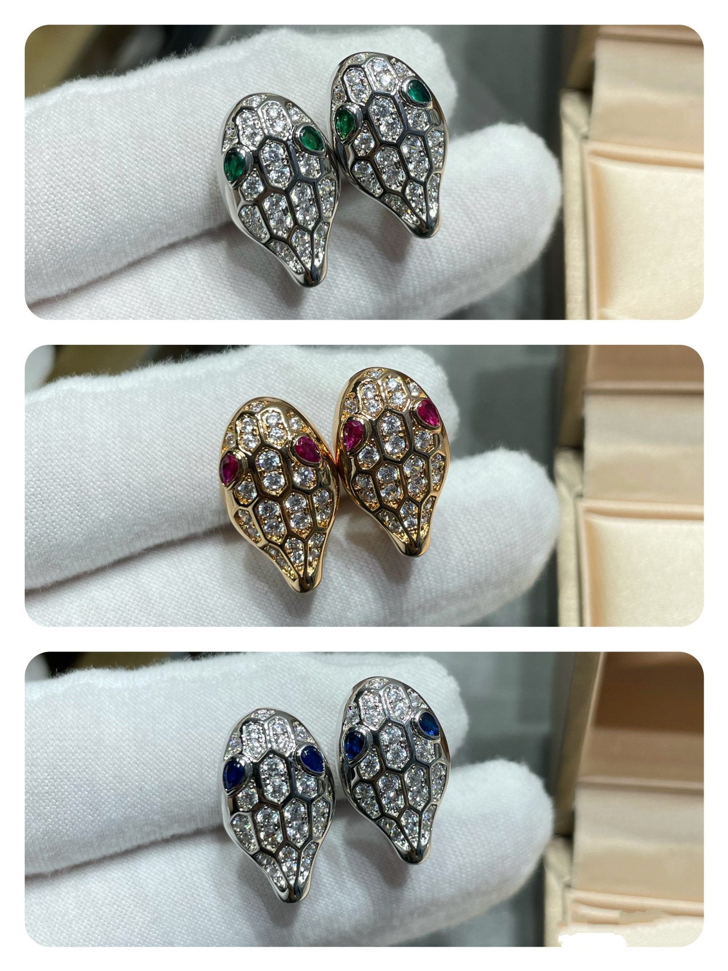 [Valéa jewellery]SERPENT DIAMOND STUD EARRINGS