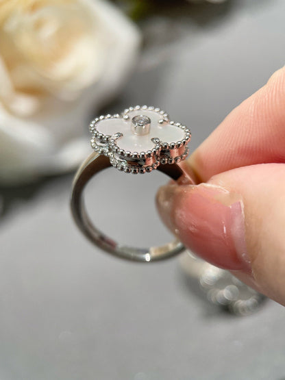 [Valéa jewellery]CLOVER SILVER MOP DIAMOND RING