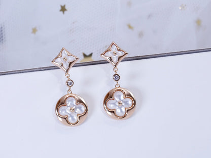 [valéa jewellery]STAR AND SUN PINK GOLD MOP DROP EARRINGS