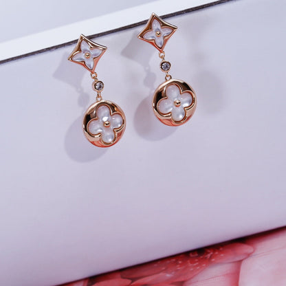 [valéa jewellery]STAR AND SUN PINK GOLD MOP DROP EARRINGS