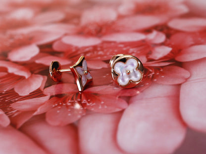 [valéa jewellery]STAR AND SUN PINK GOLD MOP STUD EARRINGS