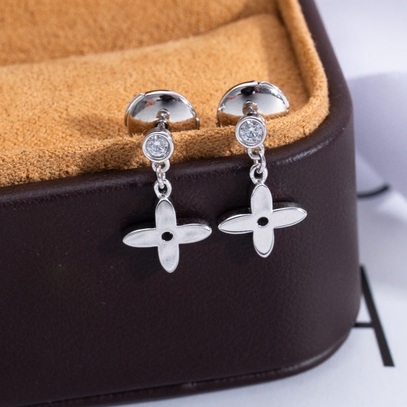 [valéa jewellery]VIDYLLE SILVER DIAMOND MINI DROP EARRINGS