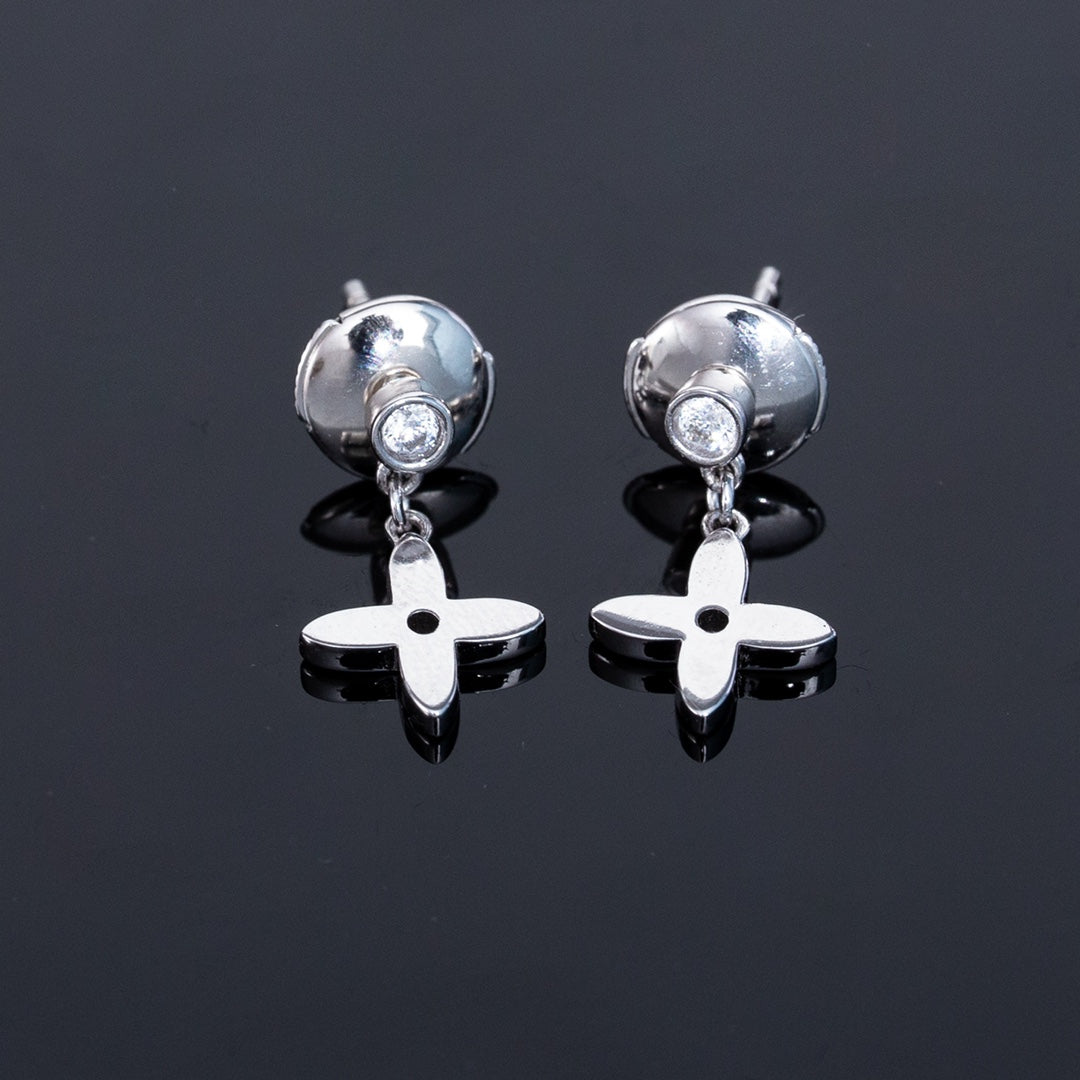 [valéa jewellery]VIDYLLE SILVER DIAMOND MINI DROP EARRINGS