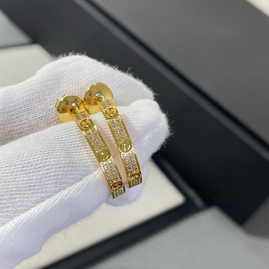 [Valéa jewellery]LOVE DIAMOND GOLD HOOP EARRINGS