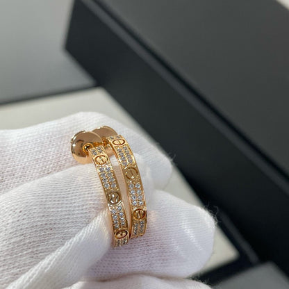 [Valéa jewellery]LOVE DIAMOND PINK GOLD HOOP EARRINGS