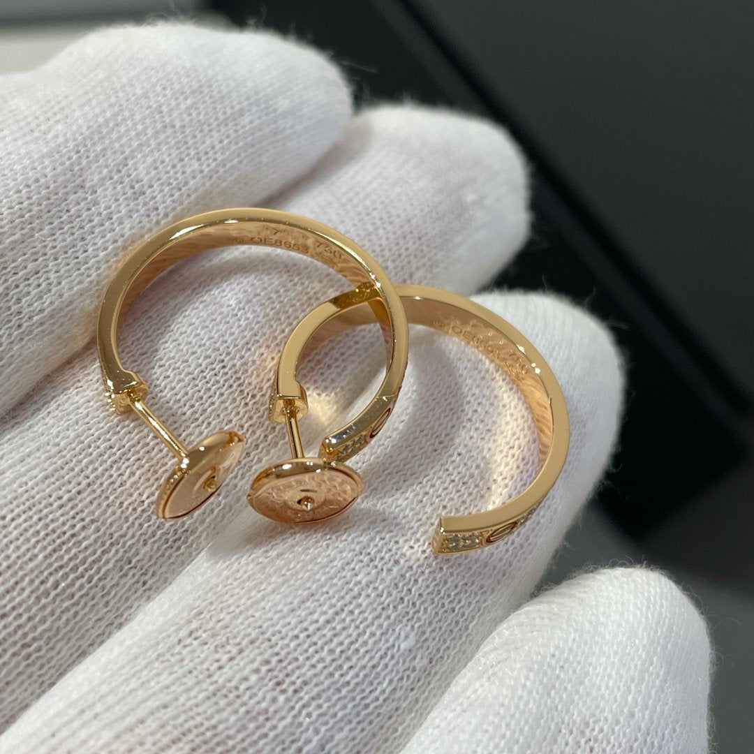 [Valéa jewellery]LOVE DIAMOND PINK GOLD HOOP EARRINGS