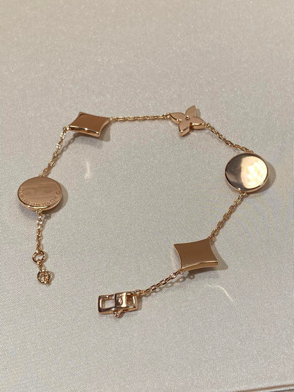 [valéa jewellery]STAR AND SUN 5 MOTIF MOP PINK GOLD BRACELET