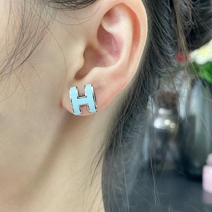 [Valéa jewellery]POP H SKY BLUE STUD EARRINGS