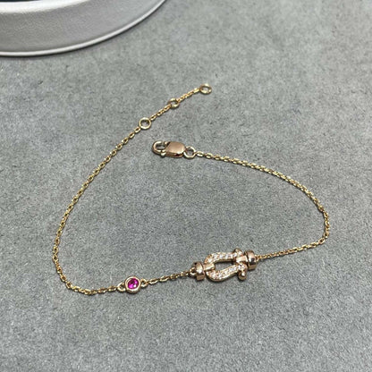 [Valéa jewellery]FORCE 10 DIAMOND CHAIN LINK PINK GOLD BRACELET