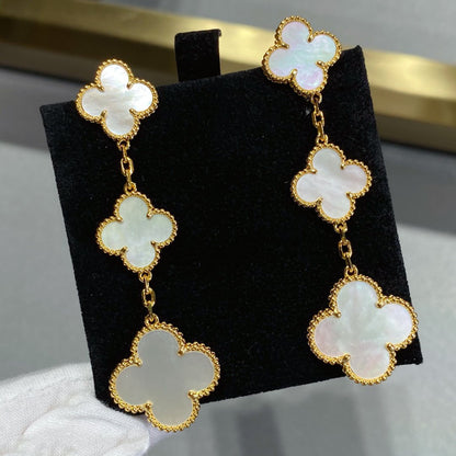 [valéa jewellery]CLOVER MOP 3 MOTIFS GOLD EARRINGS