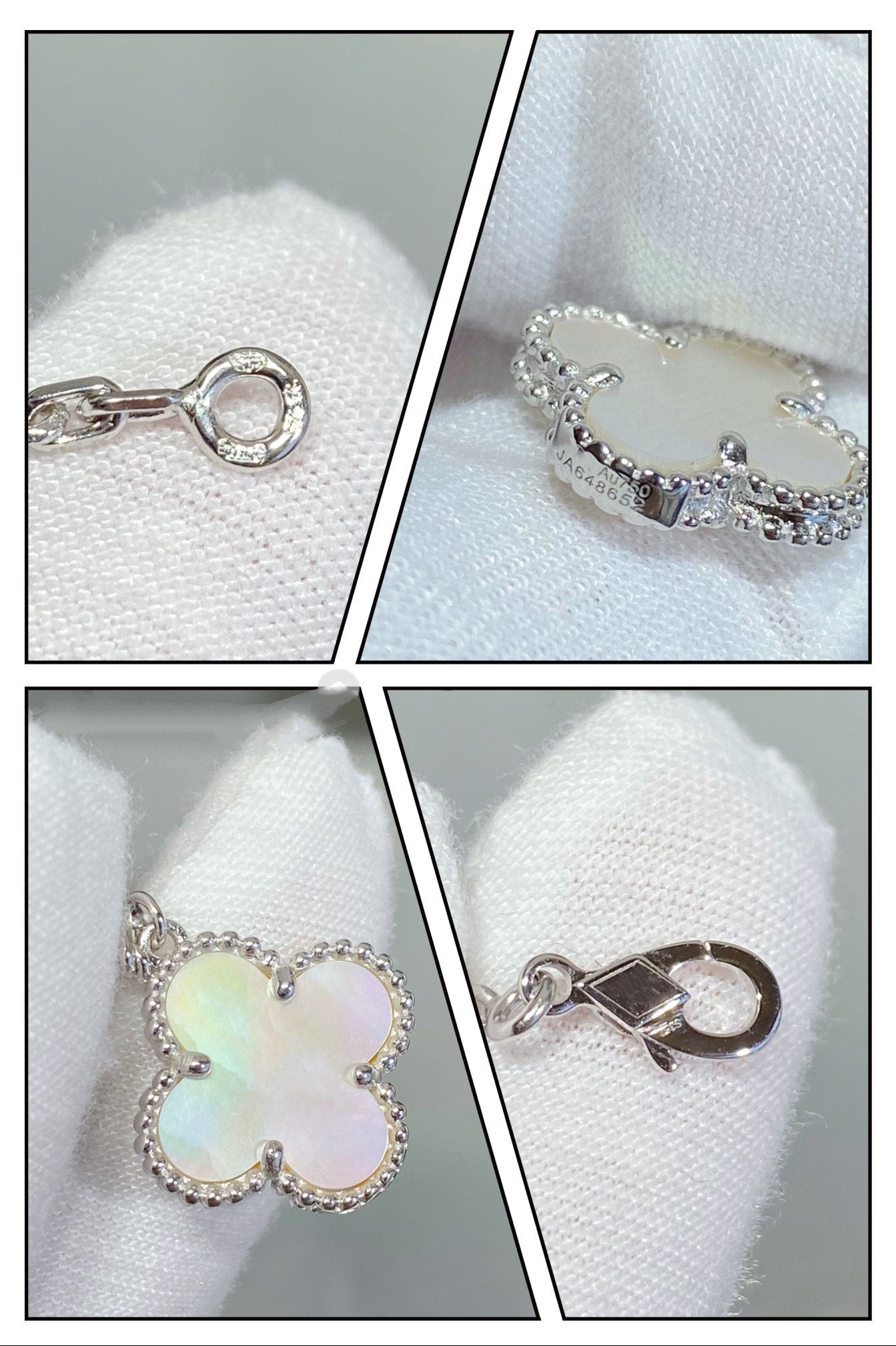 [Valéa jewellery]CLOVER 5 MOTIF WHITE MOP SILVER BRACELET