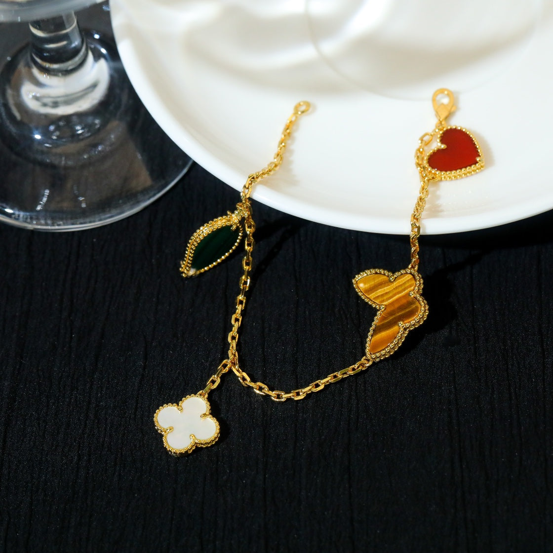 [Valéa jewellery]LUCKY SPRING 5 MOTIF GOLD BRACELET