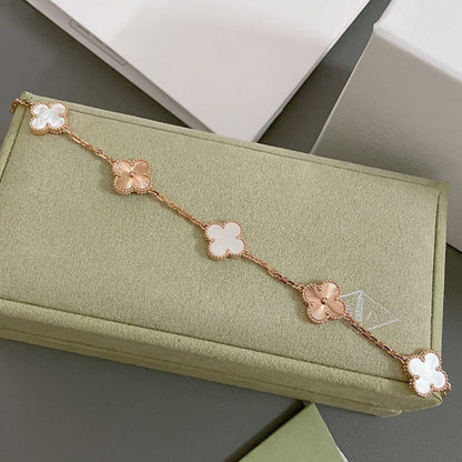 [Valéa jewellery]CLOVER BRACELET 5 MOTIF WHITE MOP PINK GOLD