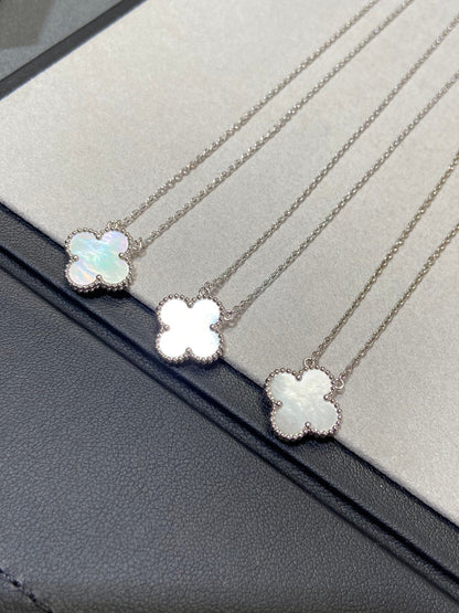 [Valéa jewellery]CLOVER MEDIUM SILVER WHITE MOP NECKLACE