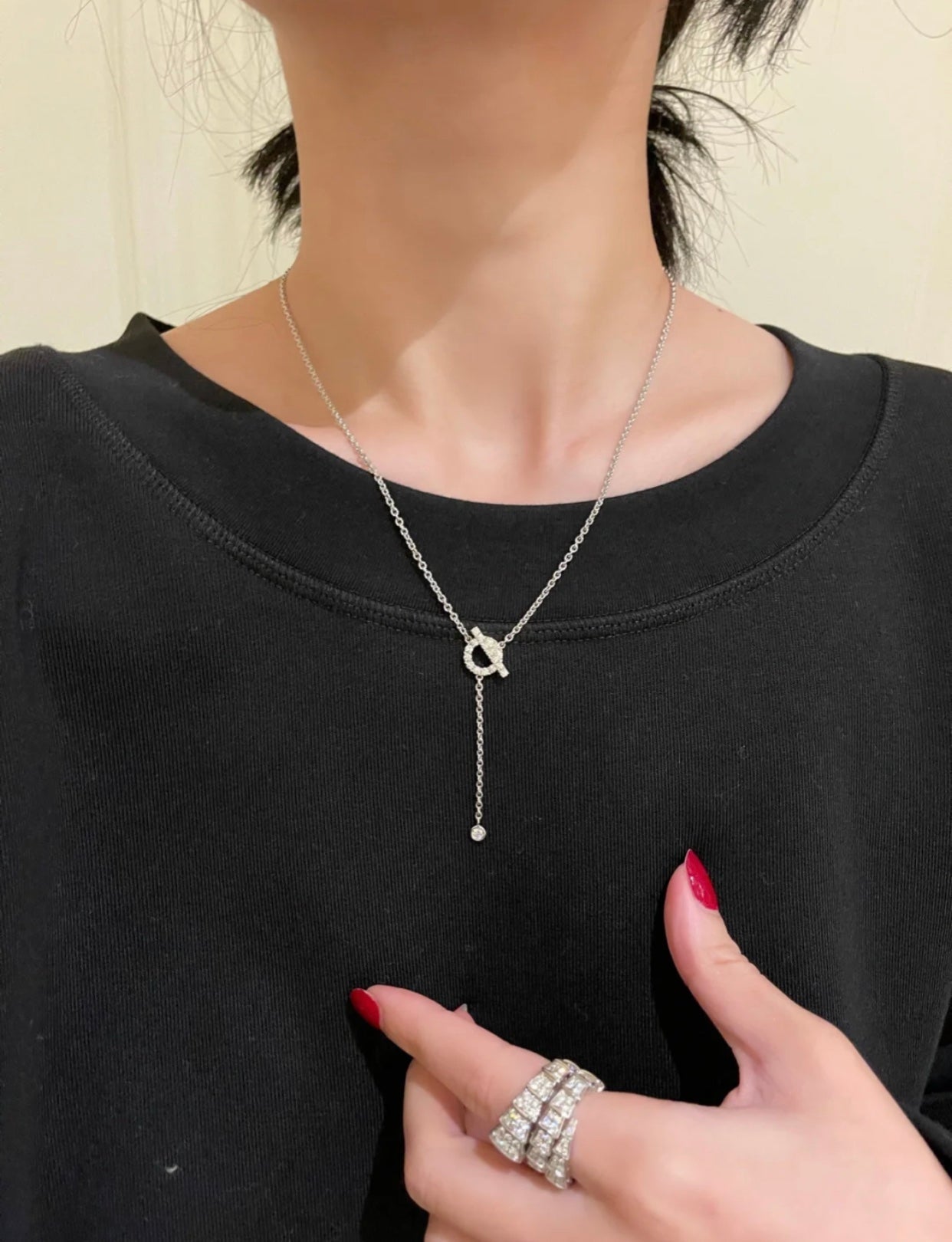 [Valéa jewellery]FINESSE SILVER DIAMOND NECKLACE