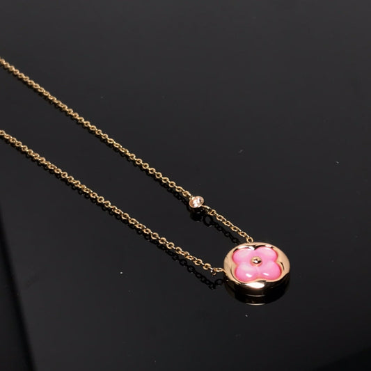 [Valéa jewellery]COLOR BLOSSOM PINK MOP SUN GOLD NECKLACE