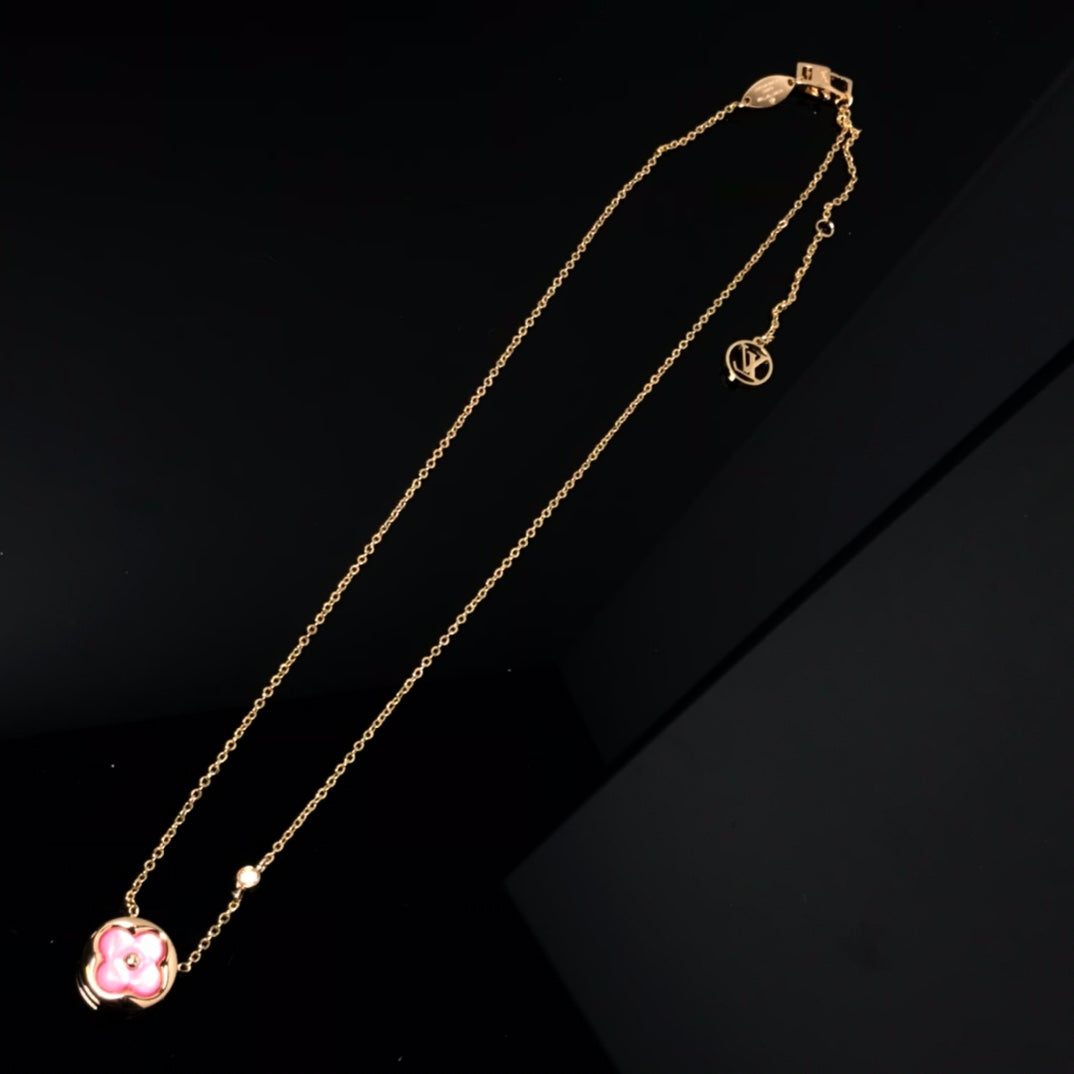 [Valéa jewellery]COLOR BLOSSOM PINK MOP SUN GOLD NECKLACE