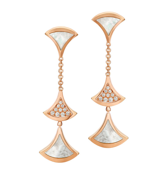 [Valéa jewellery]DREAM EARRINGS 3 MOTIFS DIAMOND MOP PINK GOLD