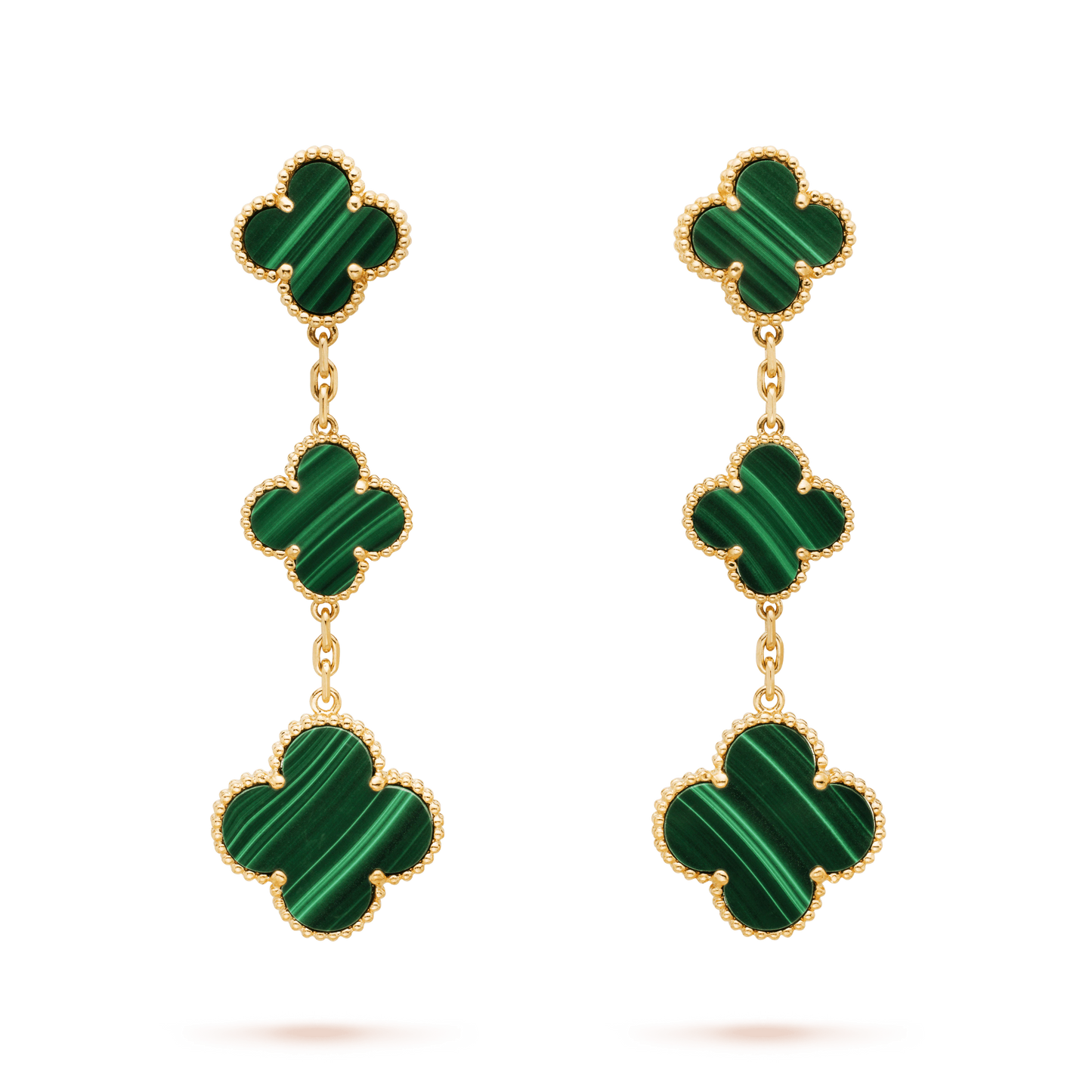 [valéa jewellery]CLOVER MALACHITE 3 MOTIFS GOLD