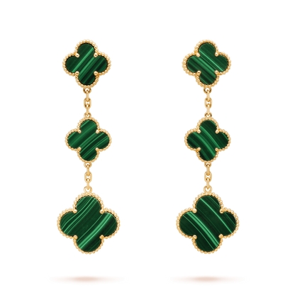 [valéa jewellery]CLOVER MALACHITE 3 MOTIFS GOLD