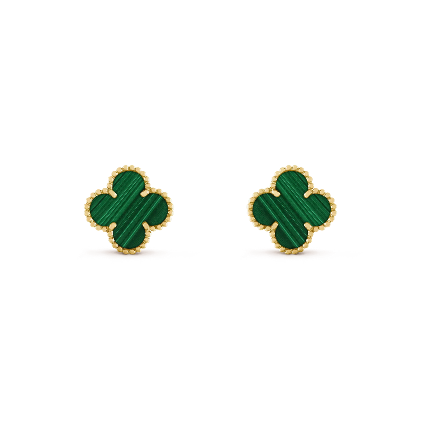 [Valéa jewellery]CLOVER MEDIUM 1 MOTIFS MALACHITE  EARRINGS