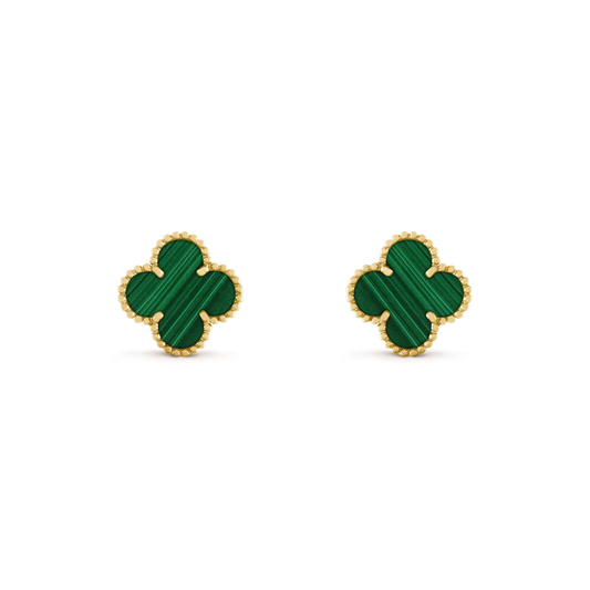 [Valéa jewellery]CLOVER MEDIUM 1 MOTIFS MALACHITE  EARRINGS