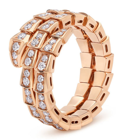 [valéa jewellery]SERPENTI RING PINK GOLD DIAMOND DOUBLE ROW