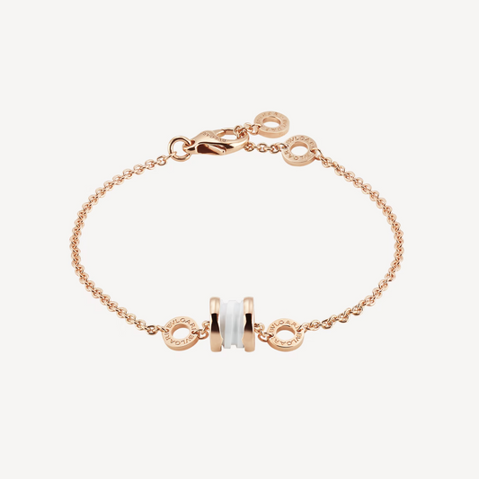 [valéa jewellery]ZERO 1 SOFT PINK GOLD AND WHITE CERAMIC BRACELET