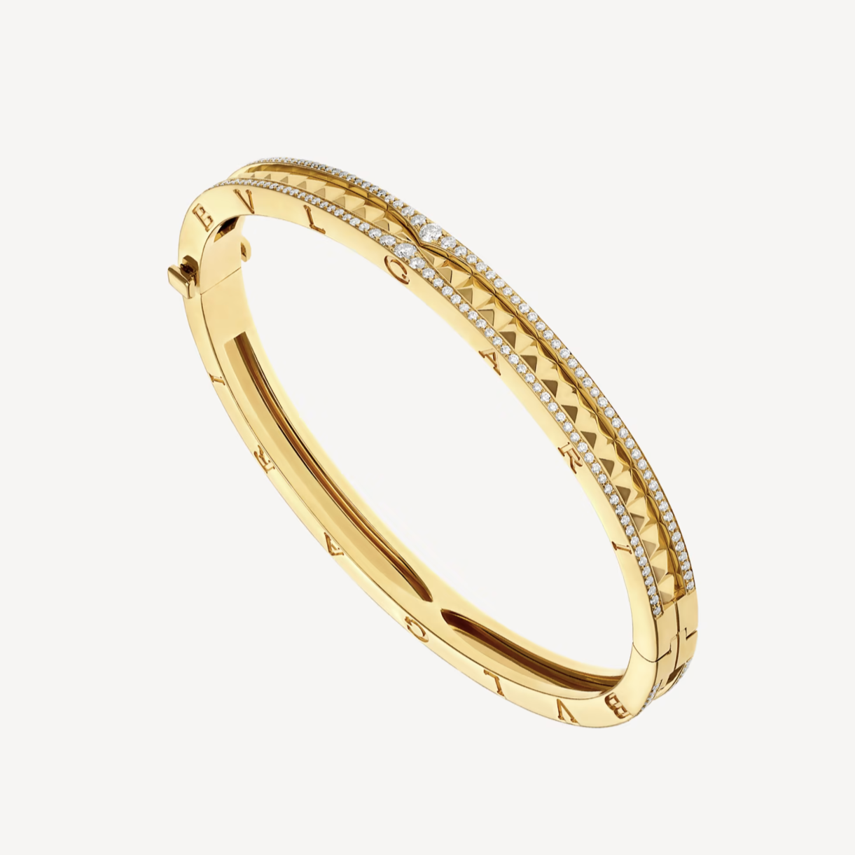 [valéa jewellery]ZERO 1 SPIRAL AND PAVED DIAMOND GOLD BRACELET