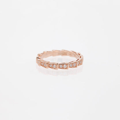 [valéa jewellery]SERPENTI RING PINK GOLD DIAMOND PAVED 3MM