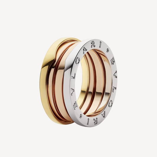 [valéa jewellery]ZERO 1 THREE-BAND ROSE WHITE AND YELLOW RING