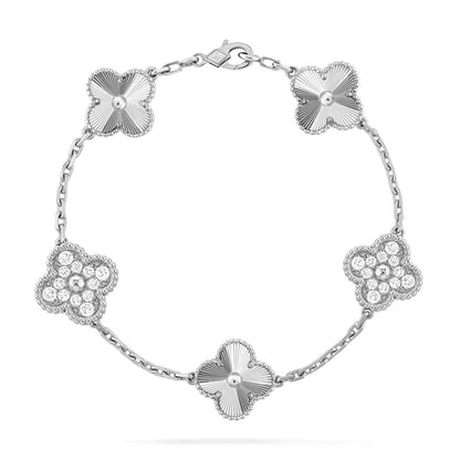 [Valéa jewellery]CLOVER 5 MOTIF SILVER DIAMOND BRACELET