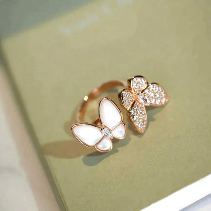 [valéa jewellery]TWIN BUTTERFLY DIAMOND MOP RING